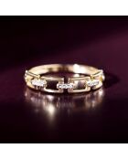 Bague Maillage Diamants 0.01 ct or jaune