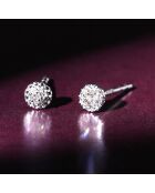 Boucles d'oreilles Round stud Diamants 0.02 ct or blanc
