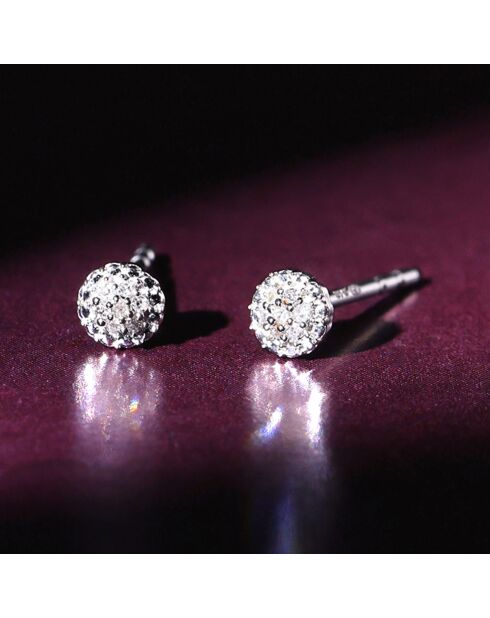 Boucles d'oreilles Round stud Diamants 0.02 ct or blanc
