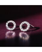 Boucles d'oreilles Simplicité diamants 0.1 ct or blanc