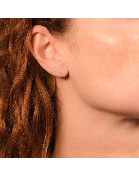 Boucles d'oreilles Anneau pm diamants 0,06 ct or blanc