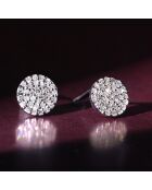Boucles d'oreilles ronds scintillants Diamants 0.17 ct or blanc