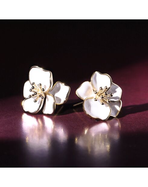 Boucles d'oreilles Orchidée or jaune
