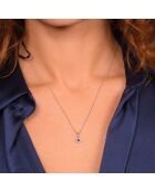 Pendentif Précieux Saphir Diamants 0.03 ct Saphir 0.16 ct or blanc