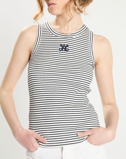 Débardeur Adamys marine/blanc