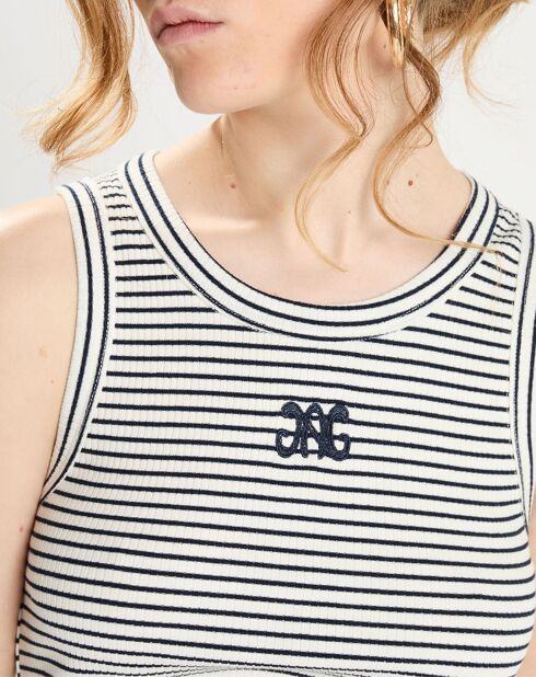 Débardeur Adamys marine/blanc