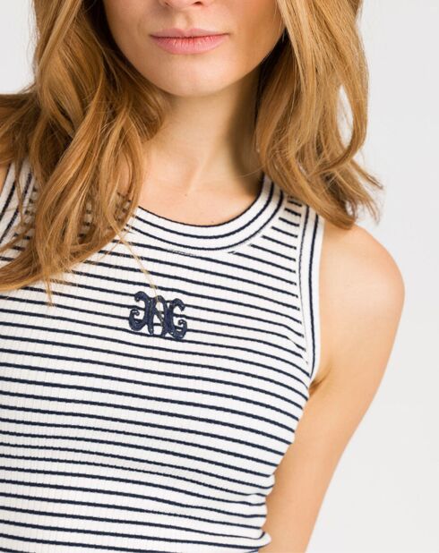 Débardeur Adamys marine/blanc