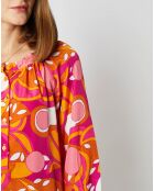 Blouse Juliette ample à motifs mandarine/rose
