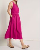 Robe en Lin mélangé Agathe fushcia