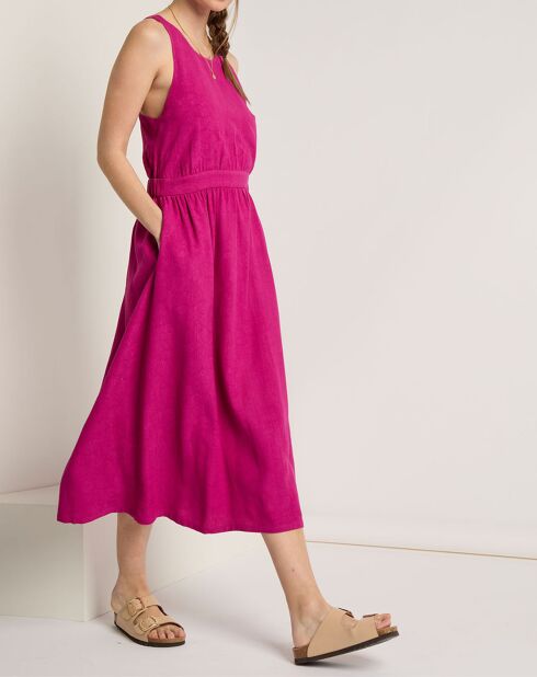 Robe en Lin mélangé Agathe fushcia