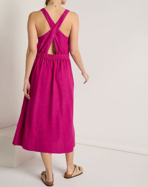 Robe en Lin mélangé Agathe fushcia