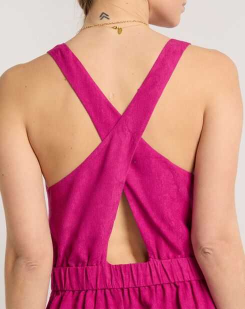 Robe en Lin mélangé Agathe fushcia
