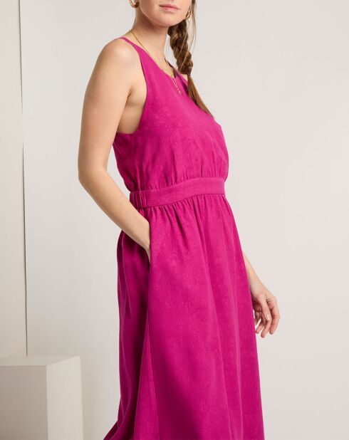 Robe en Lin mélangé Agathe fushcia
