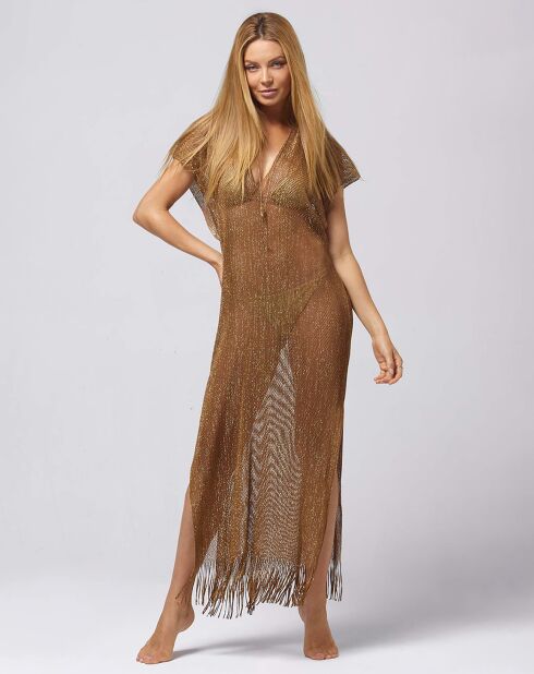 Lange gouden poncho Lx