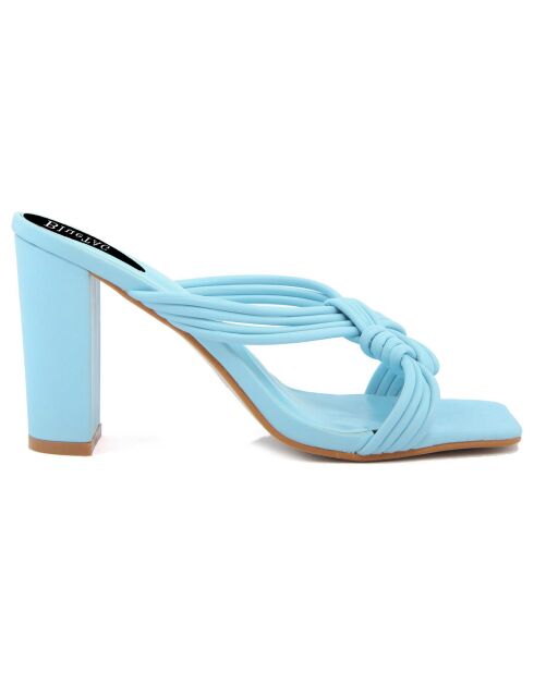 Mules Luisa bleues - Talon 7 cm