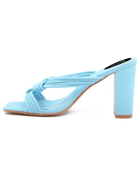 Mules Luisa bleues - Talon 7 cm