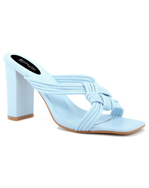 Mules Luisa bleues - Talon 7 cm