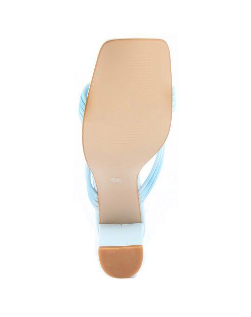 Mules Luisa bleues - Talon 7 cm