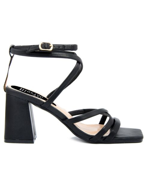 Sandales Maria noires - Talon 7 cm