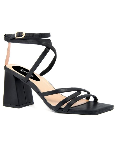 Sandales Maria noires - Talon 7 cm
