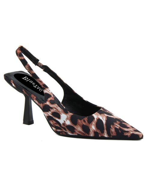 Slingbacks Laura léopard - Talon 9 cm