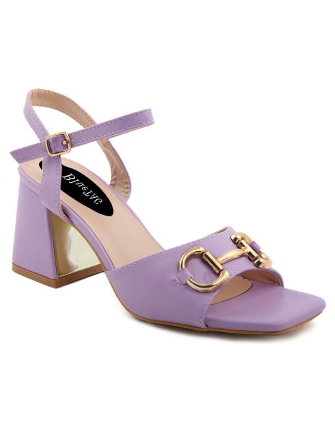 Sandales Yasmina violettes - Talon 8 cm