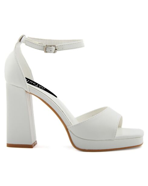 Sandales Pamela blanches - Talon 10 cm