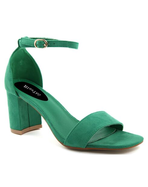 Sandales Claudia vertes - Talon 7 cm