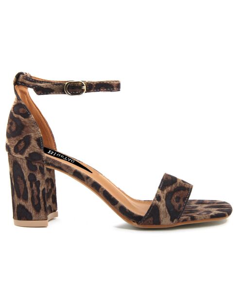 Sandales Claudia léopard - Talon 7 cm