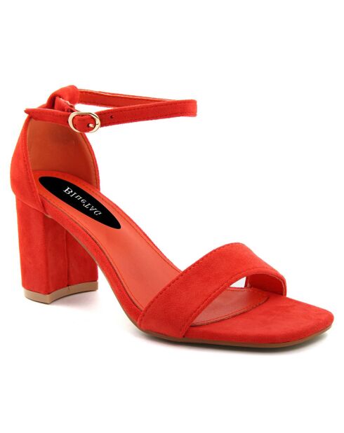 Sandales Claudia orange - Talon 7 cm