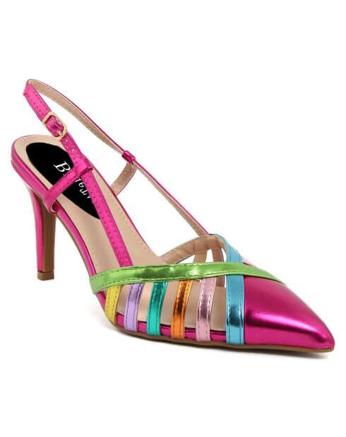 Slingbacks Filippa fuchsia - Talon 9 cm