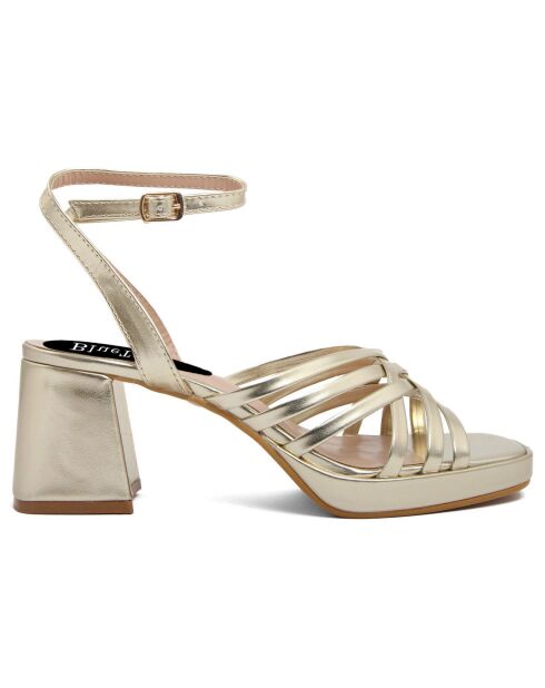 Sandales Lelia dorées - Talon 7 cm
