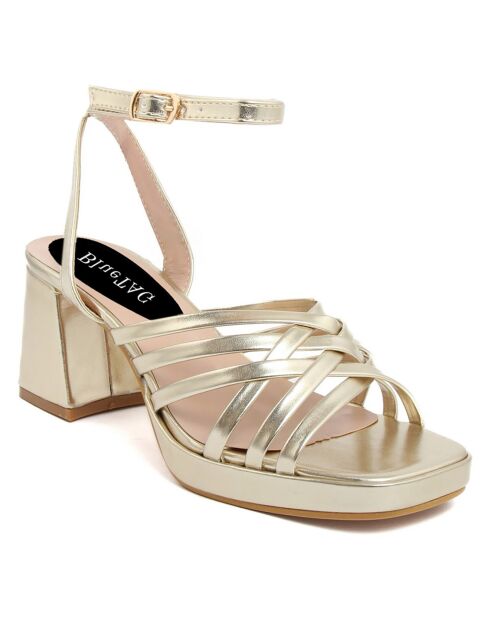 Sandales Lelia dorées - Talon 7 cm