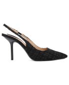 Slingbacks Romilda noirs - Talon 10 cm