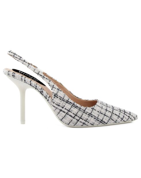 Slingbacks Romilda noir/blanc - Talon 10 cm