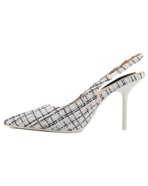 Slingbacks Romilda noir/blanc - Talon 10 cm
