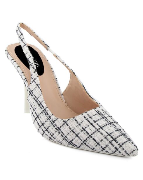 Slingbacks Romilda noir/blanc - Talon 10 cm
