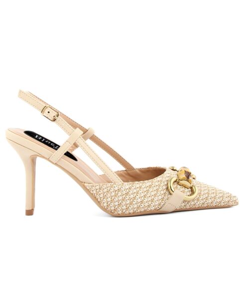 Slingbacks Diamanta beiges - Talon 9 cm