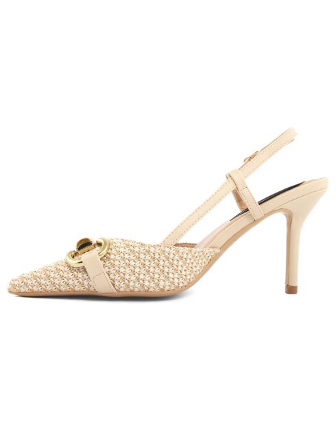 Slingbacks Diamanta beiges - Talon 9 cm