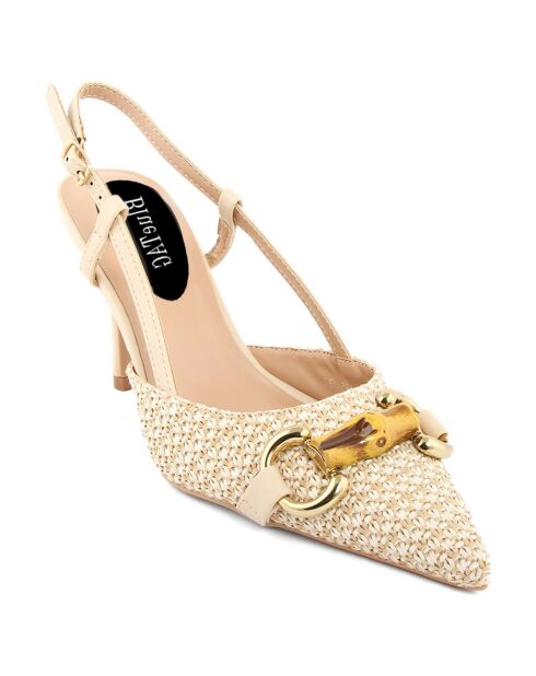 Slingbacks Diamanta beiges - Talon 9 cm