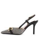 Slingbacks Diamanta noirs - Talon 9 cm