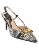 Slingbacks Diamanta noirs - Talon 9 cm