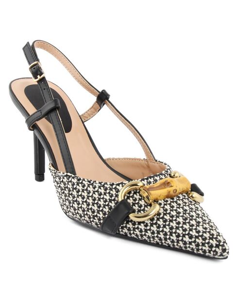 Slingbacks Diamanta noirs - Talon 9 cm