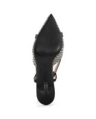 Slingbacks Diamanta noirs - Talon 9 cm