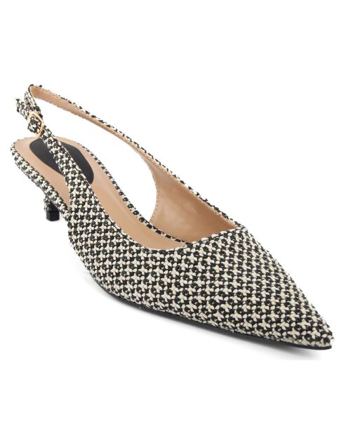 Slingbacks Bruna noirs - Talon 5 cm