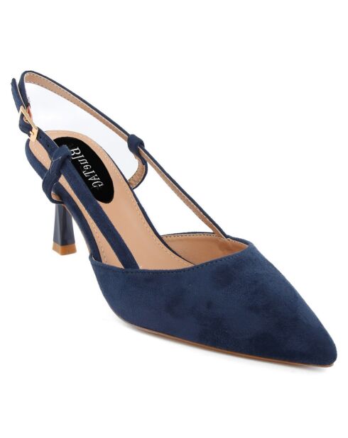 Slingbacks Concetta bleus - Talon 8 cm