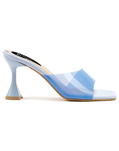Mules Justina bleues - Talon 8.5 cm