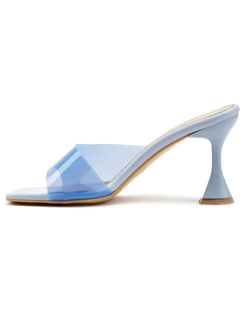 Mules Justina bleues - Talon 8.5 cm