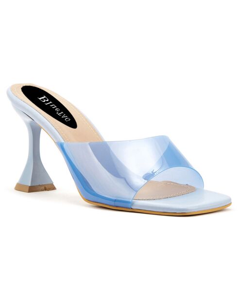 Mules Justina bleues - Talon 8.5 cm