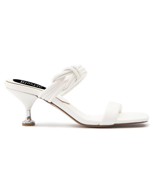 Mules Lara blanches - Talon 5 cm